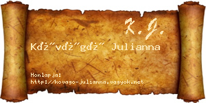 Kővágó Julianna névjegykártya